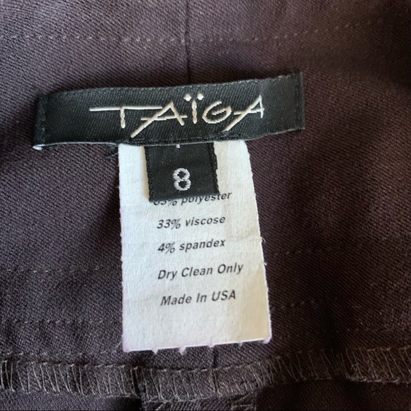 TAÏGA Brown High-rise bootcut Plain-front Trousers size 8 - Picture 4 of 10